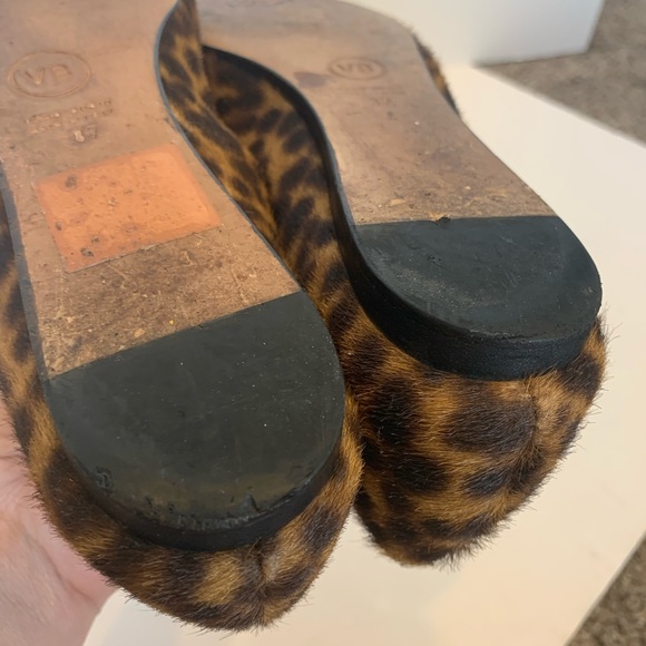 VERONICA BEARD Griffin Calf Hair Leather Leopard Cheetah Loafers Made Italy 37 - Picture 8 of 9